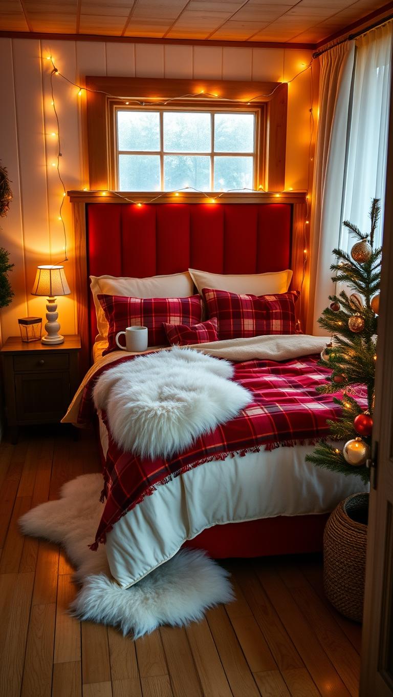 1. Cozy lighting with string lights and warm bulbs