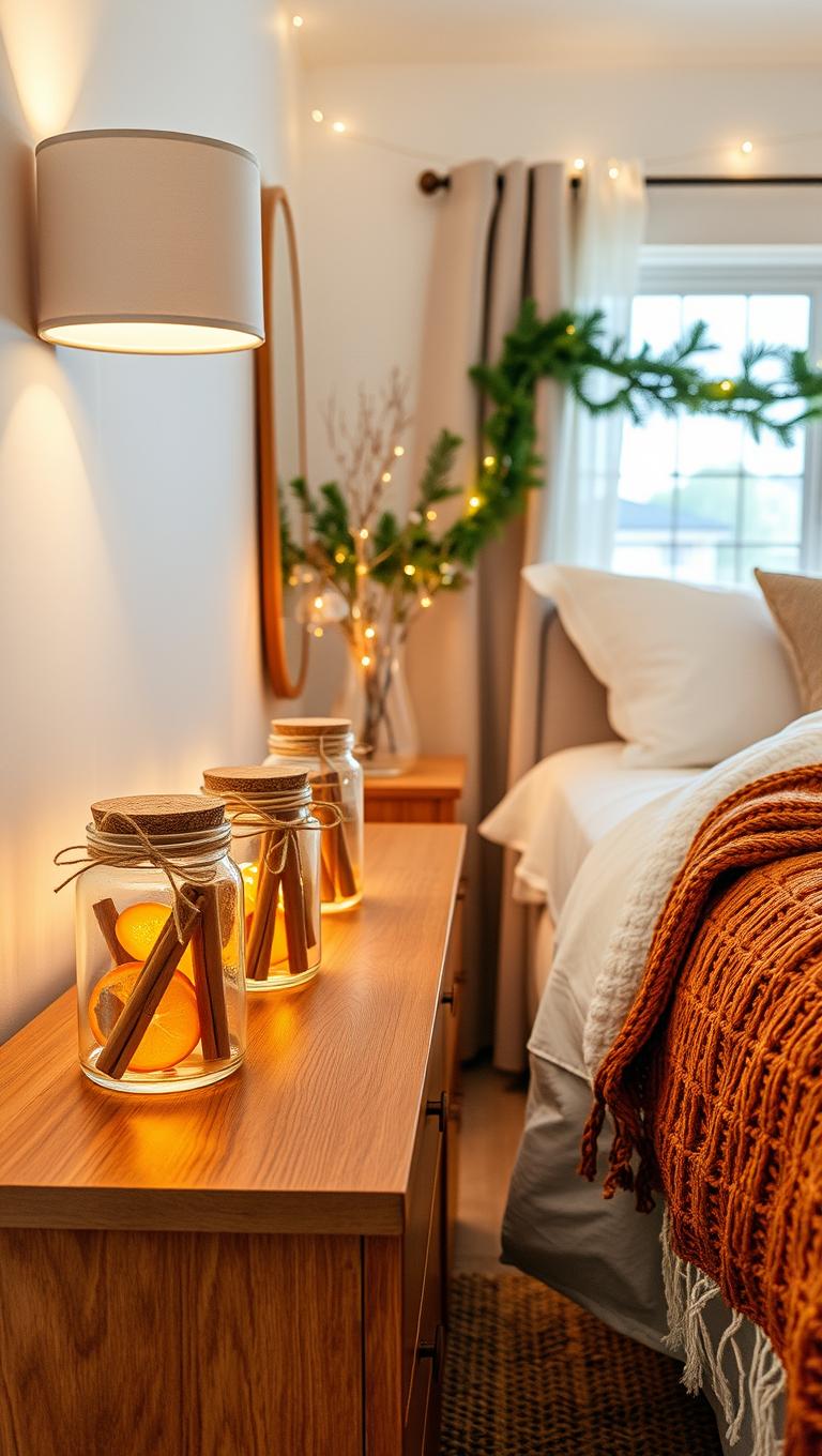 10. Cinnamon stick sachets in jars