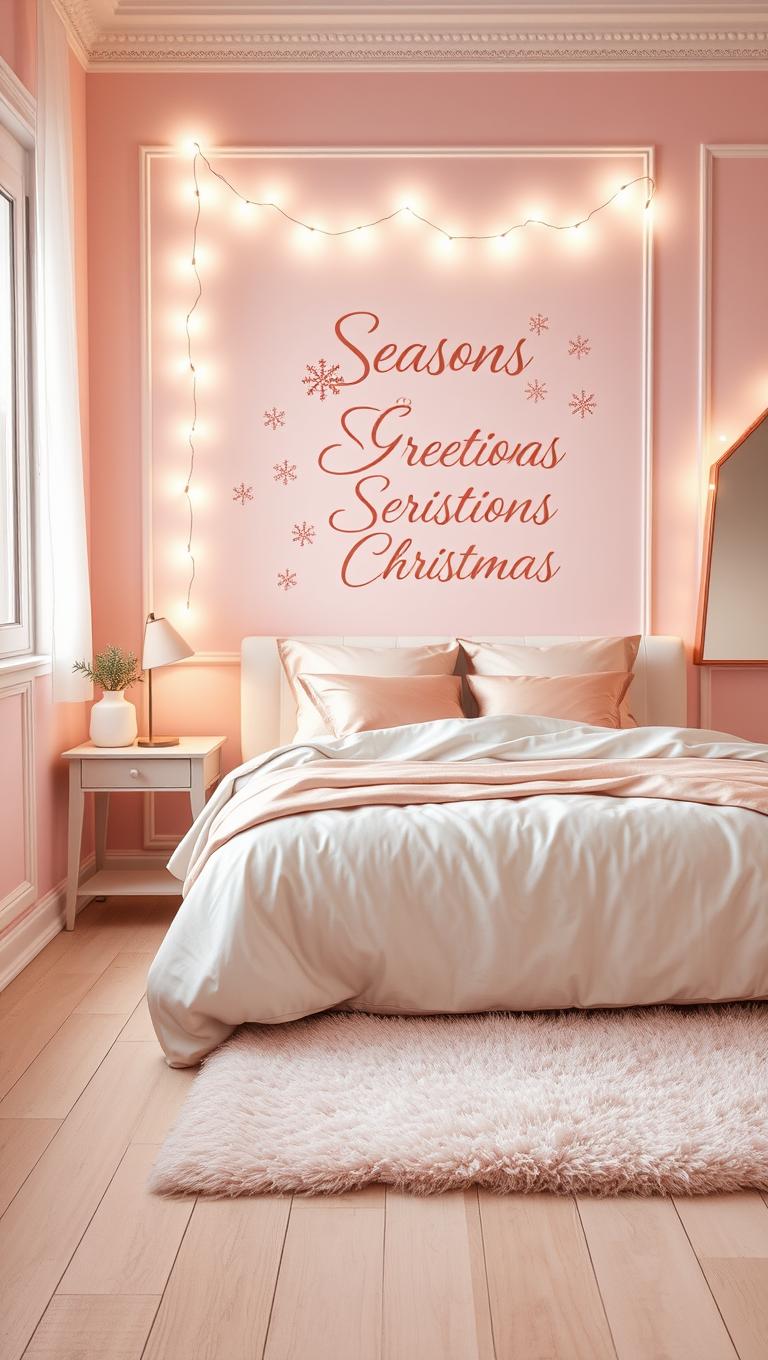 10. Festive Wall Decals in Rose Gold