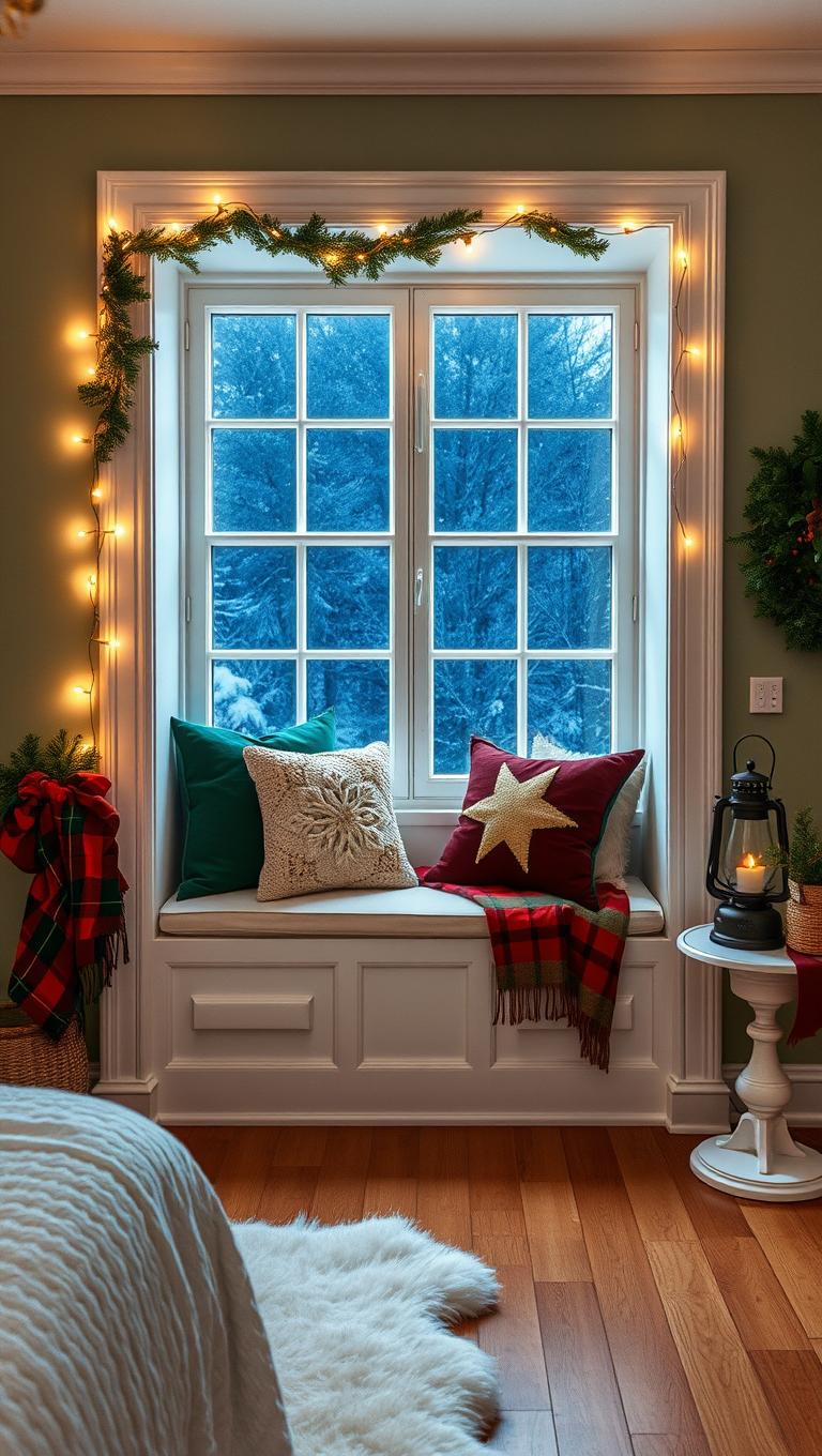 11. Window Nook With Festive Cushions