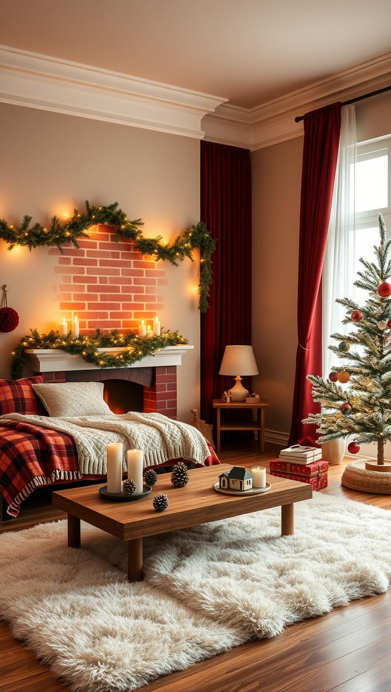 12. Faux Fireplace Illusion