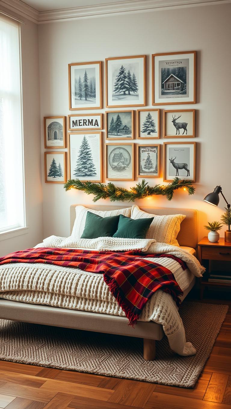 12. Gallery Wall of Winter Prints