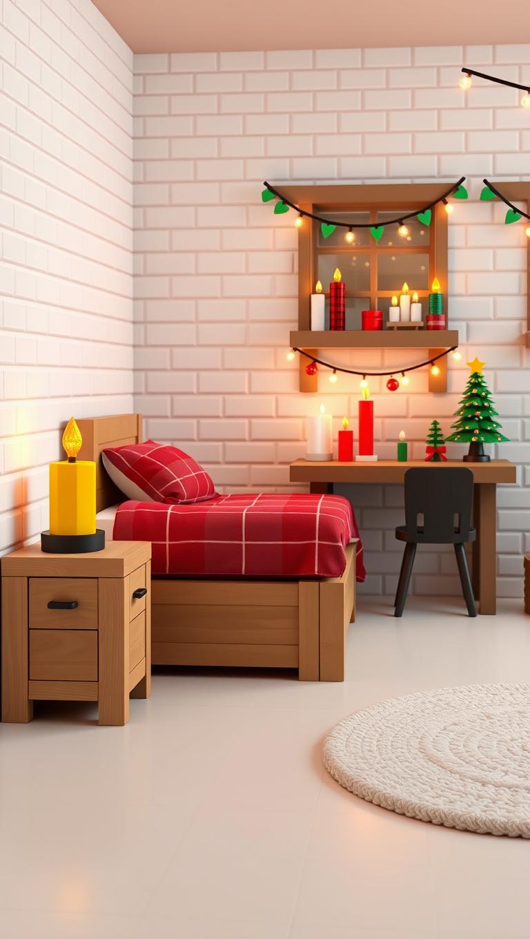 15. DIY Pixel Art Holiday Candles