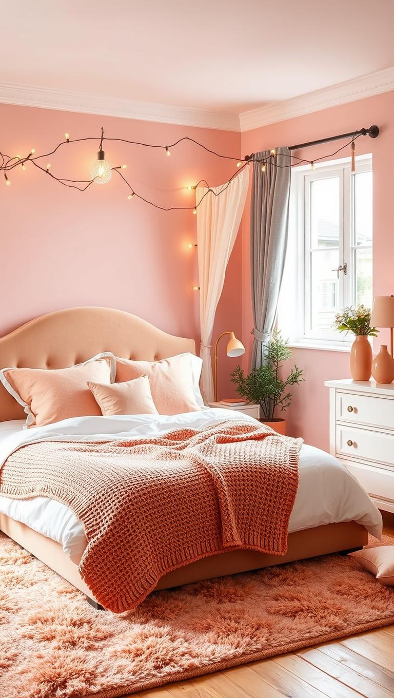 15. Soft Peach Accents to Warm the Palette