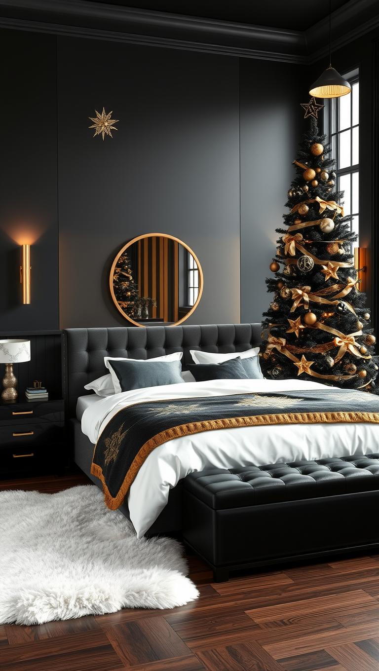 16. Black and gold glam tree