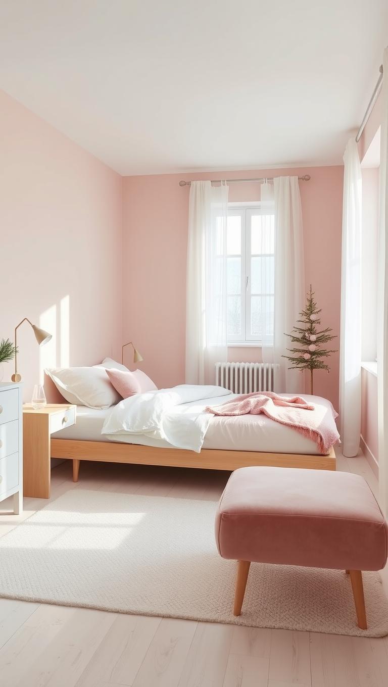 16. Scandinavian Minimal Pink Bedroom