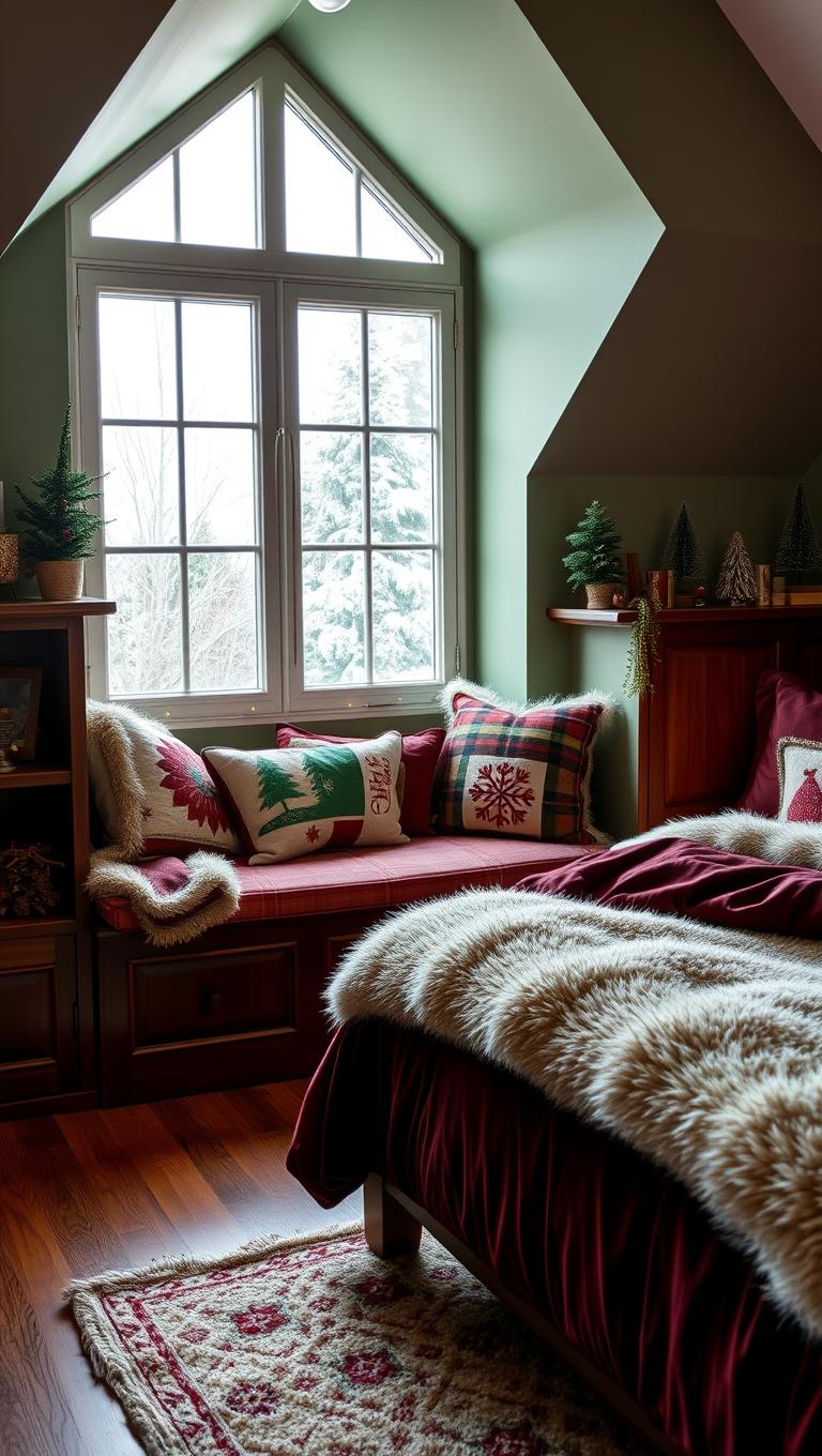 16. Window Seat with Holiday Cushions