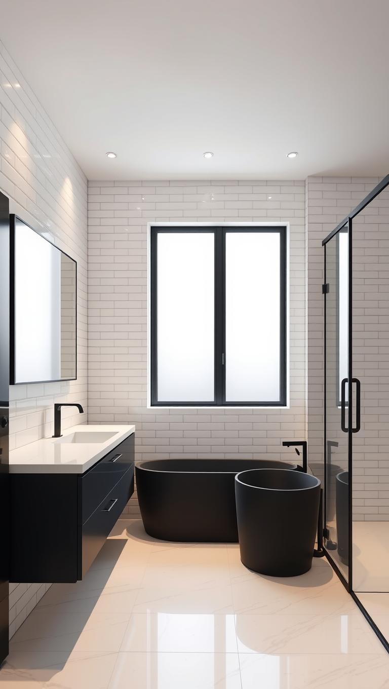 17. Black and White Bathrooms