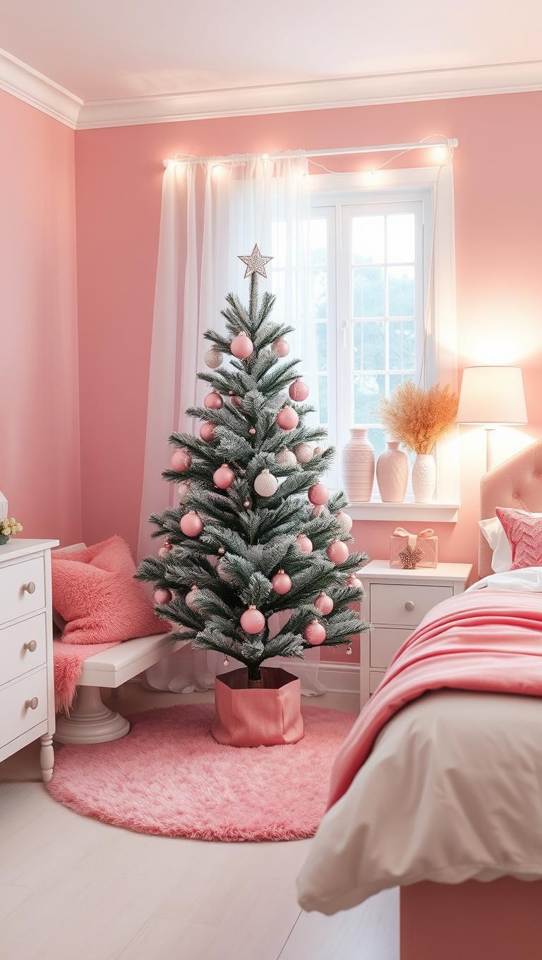 17. Christmas Tree Corner in Pink Theme