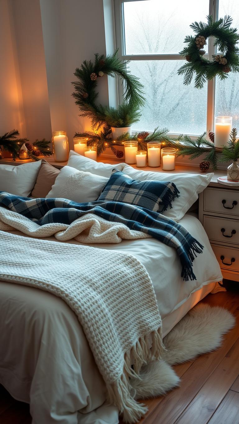 17. Pine cone and greenery accents with scent