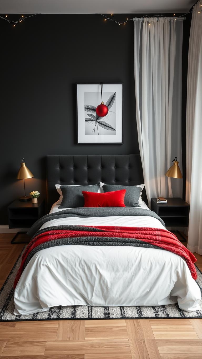 18. Monochrome Cozy with Red Accent