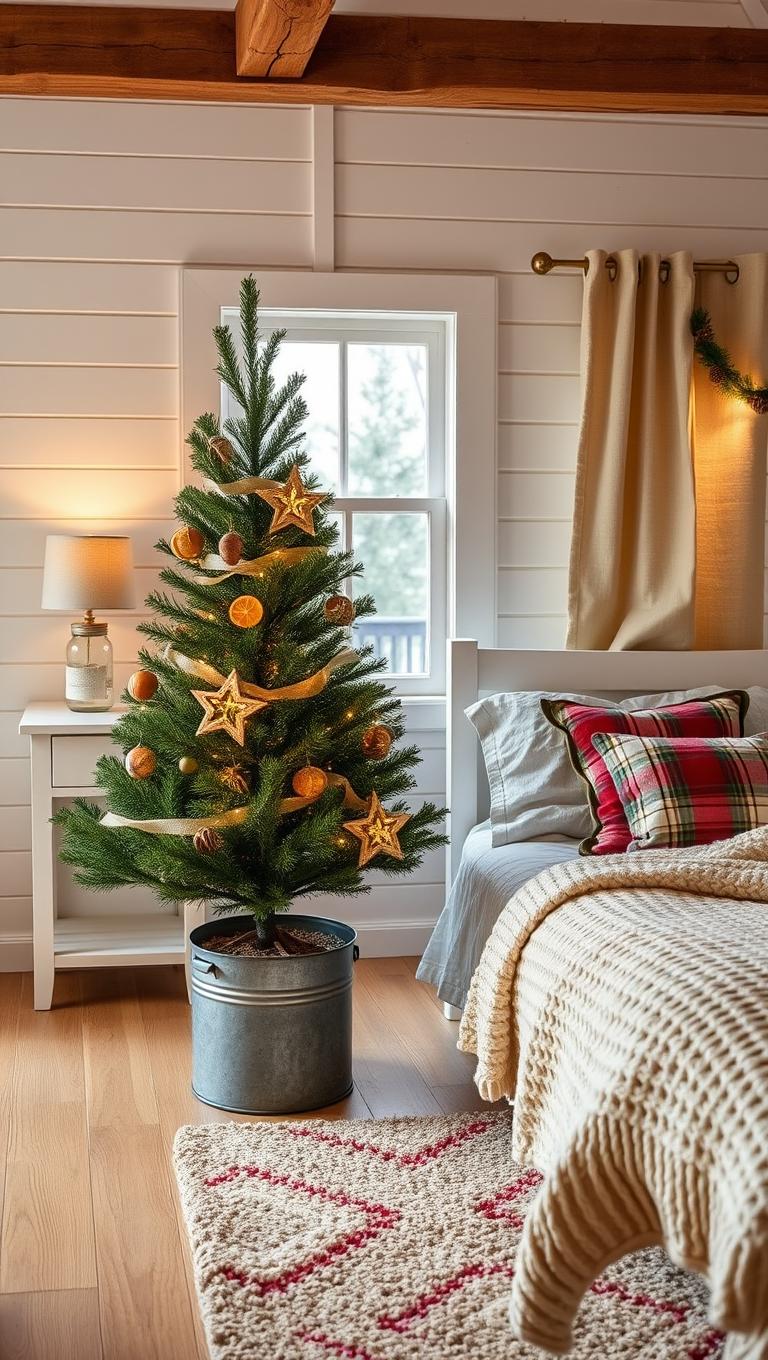 19. Small Christmas Tree in Bedroom