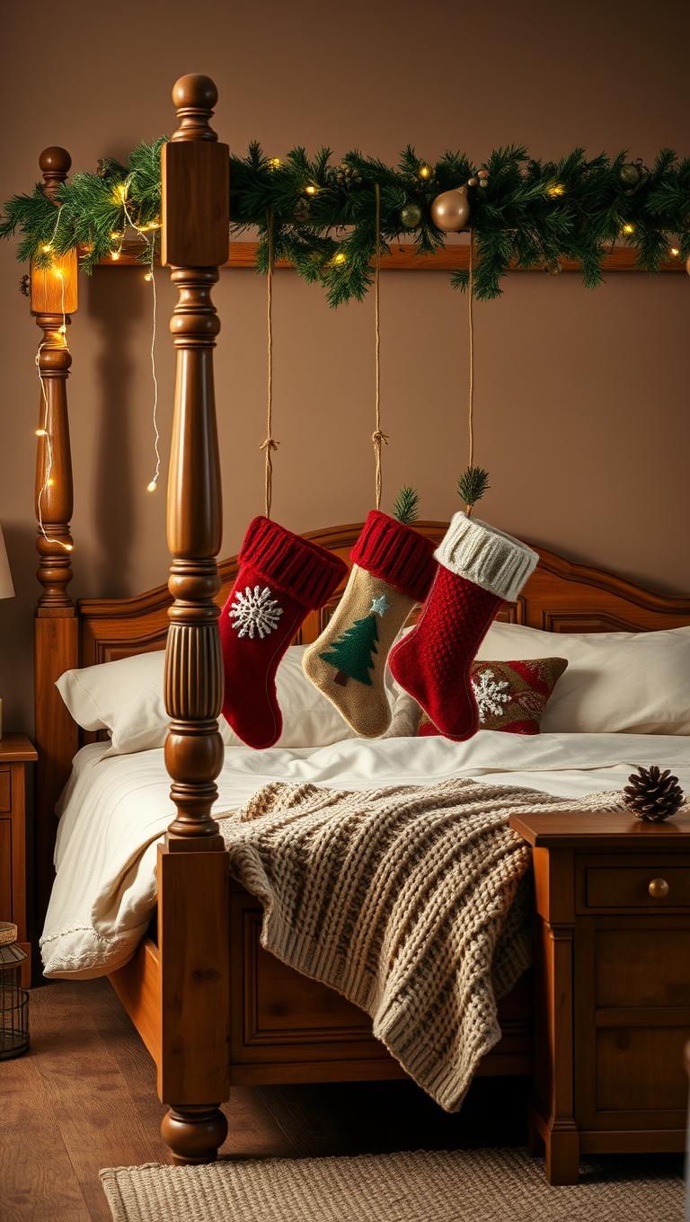19. Stockings hung on bed posts