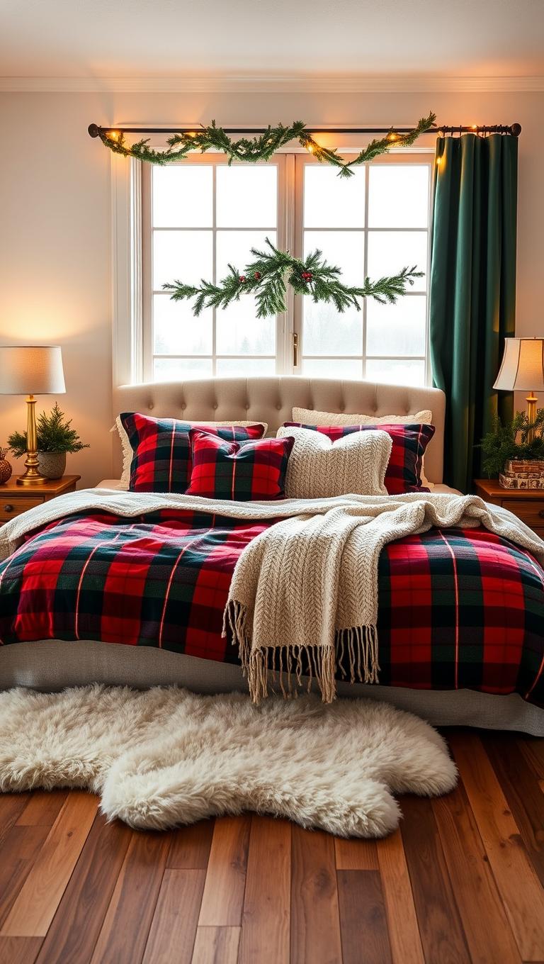 2. Plush plaid bedding with chunky textures