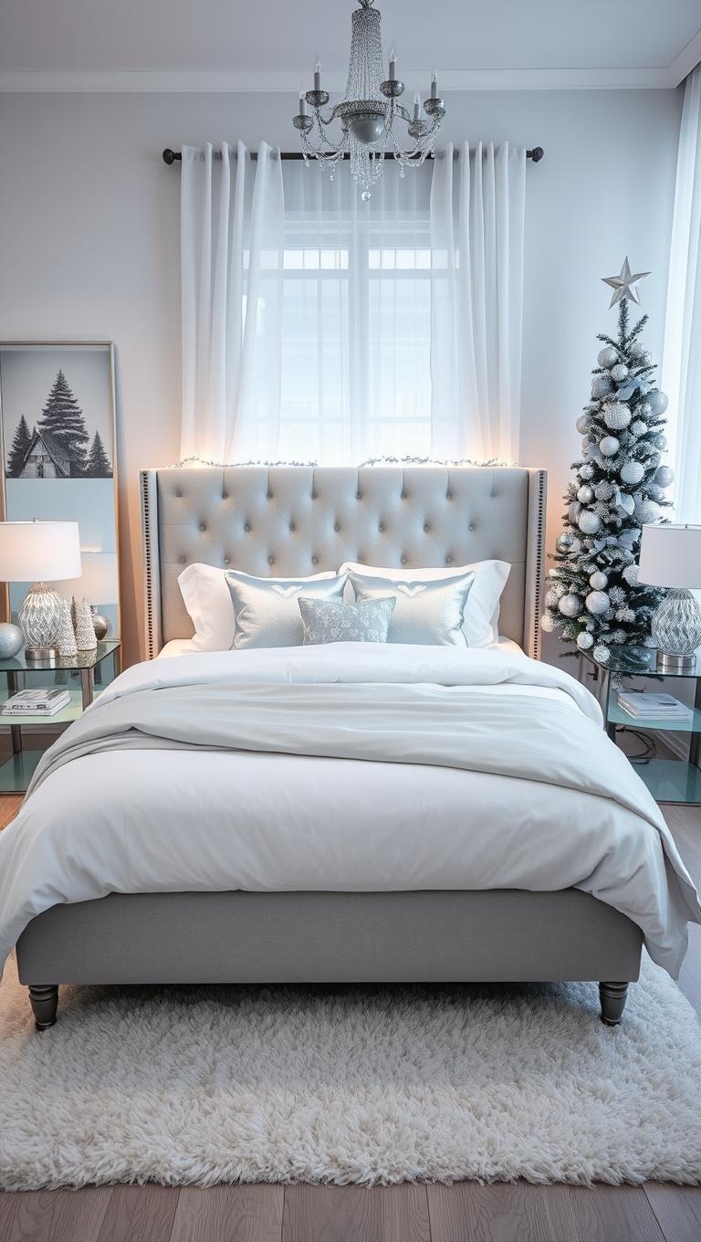 21. Monochrome Silver and White with a Hint of Blue