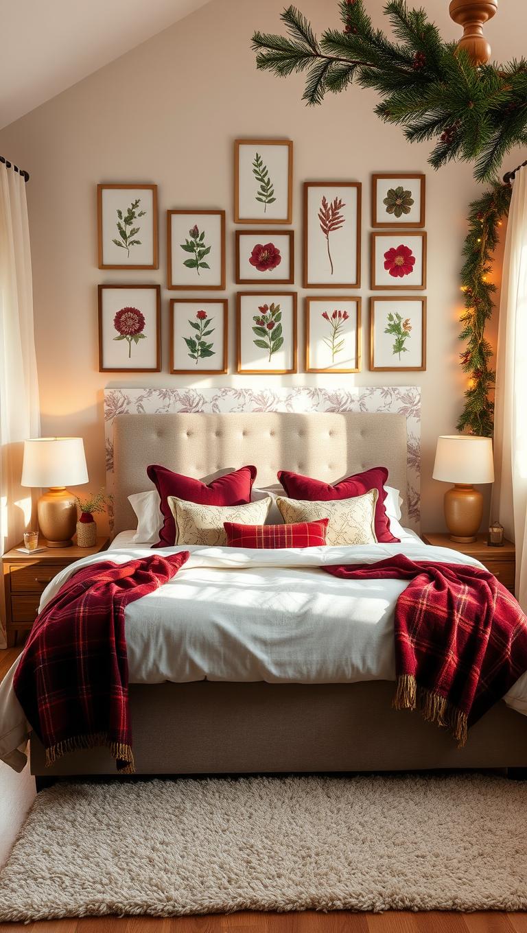 22. Botanical Prints With Red Accents