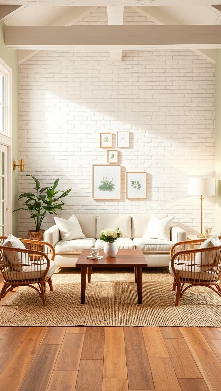 22. Soft Painted Brick or Wallpaper Feature Walls