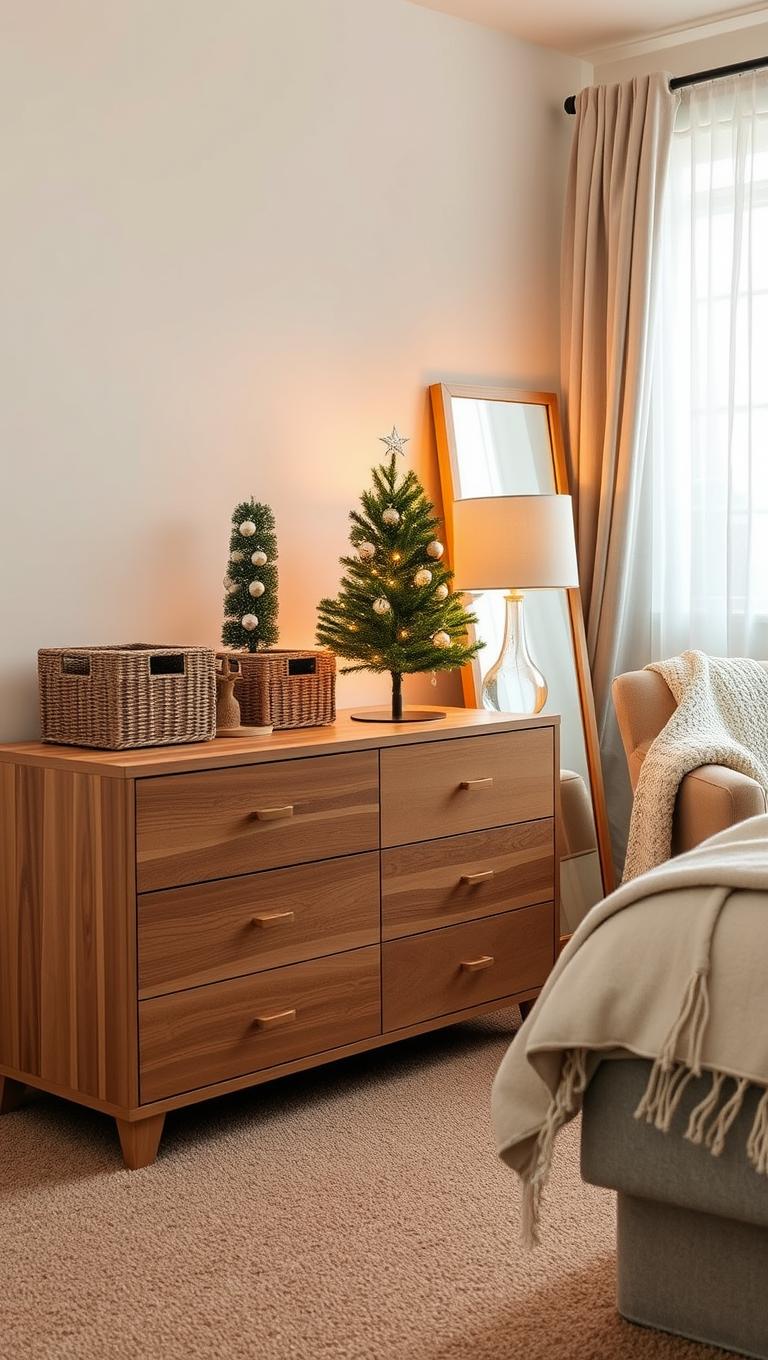 24. Mini tree on dresser with storage