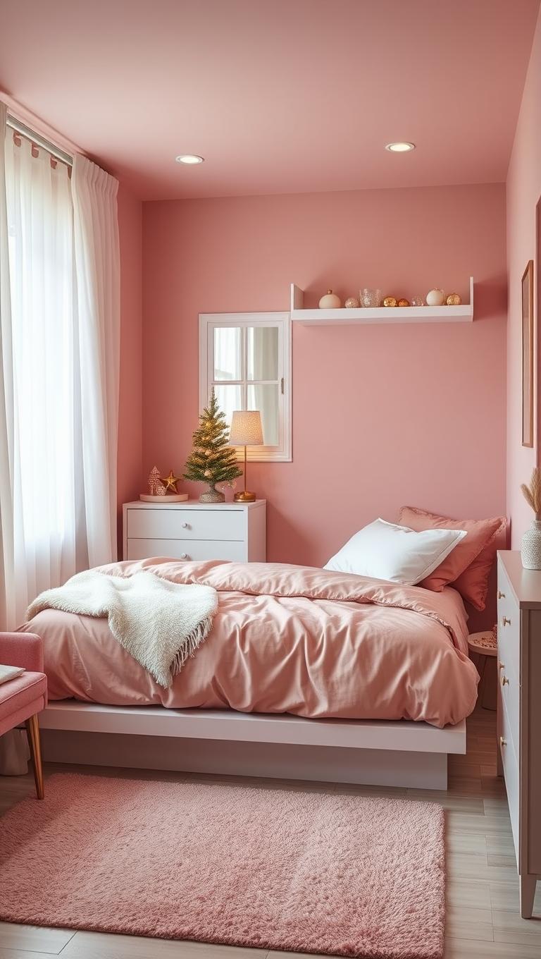 24. Pink Bedding for Small Space Solutions