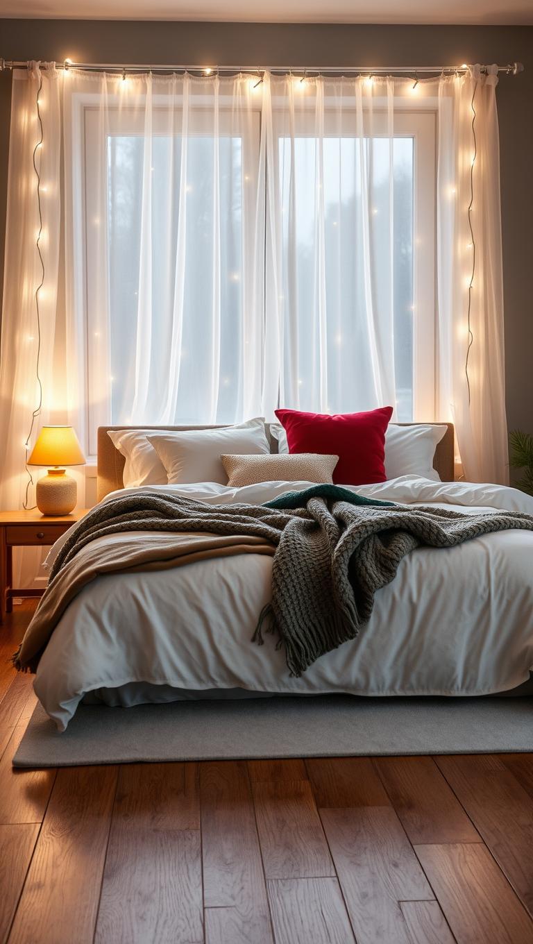 25. Curtain Lights Behind a Sheer Panel