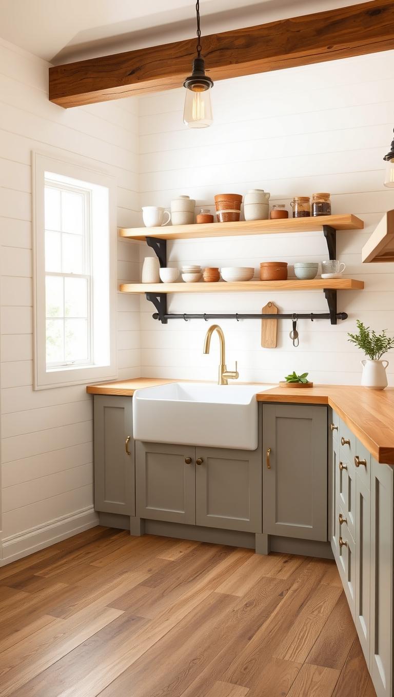 26. Farmhouse Sink and Open Shelving
