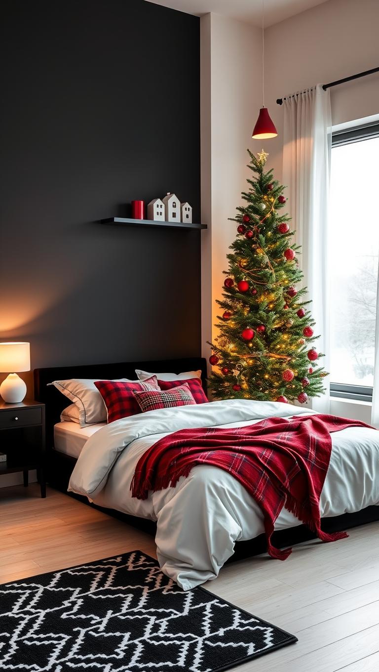 27. Black and white with red accents