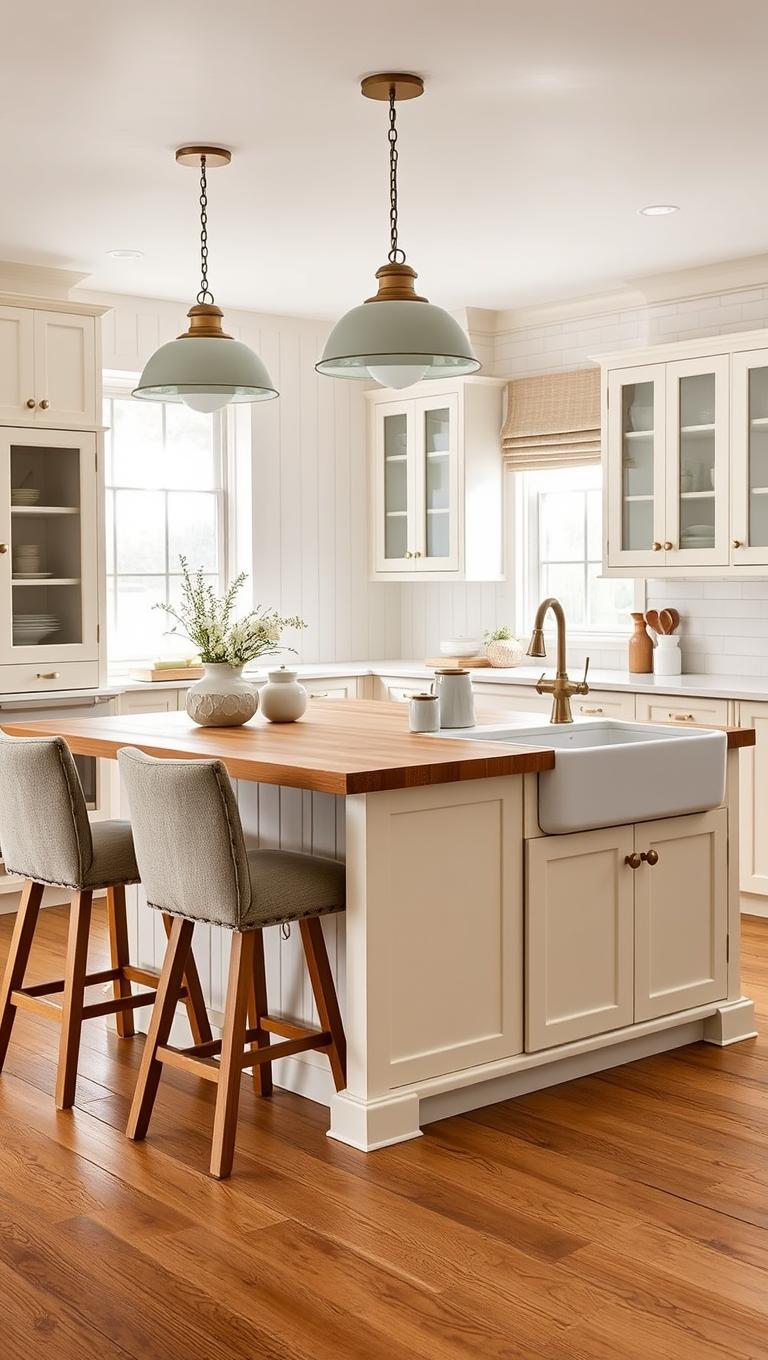 27. Cottage Style Kitchen Island with Seating