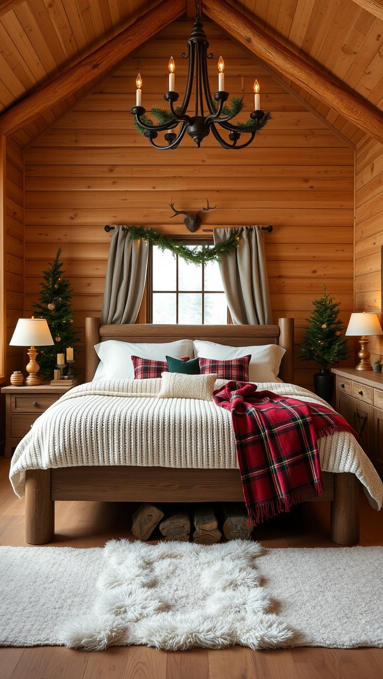 28. Warm wood tones for a comforting lodge feel