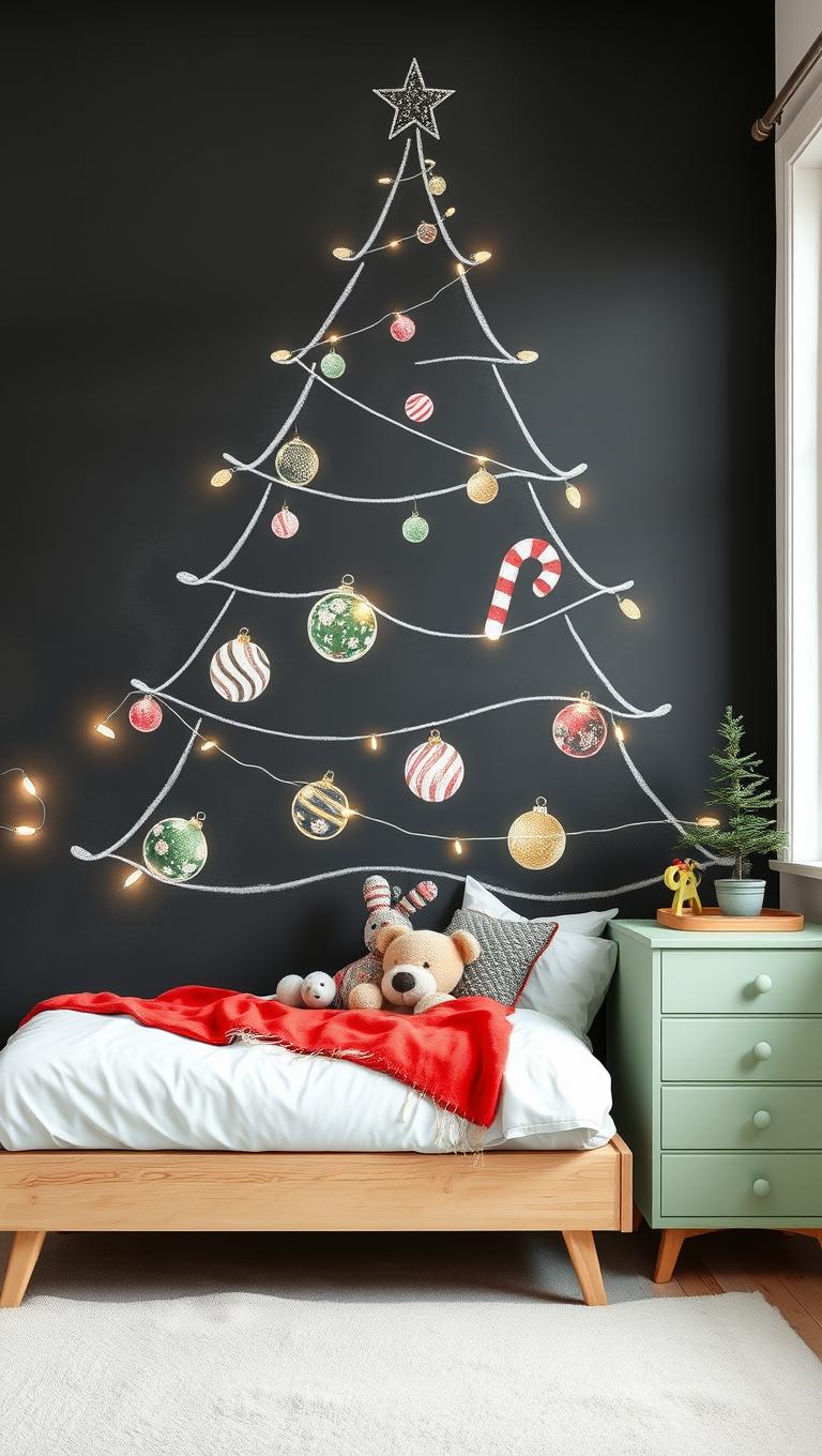 29. Kids friendly chalkboard tree