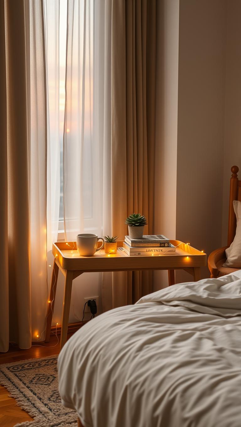 29. USB Powered Fairy Lights with a Desk Tray