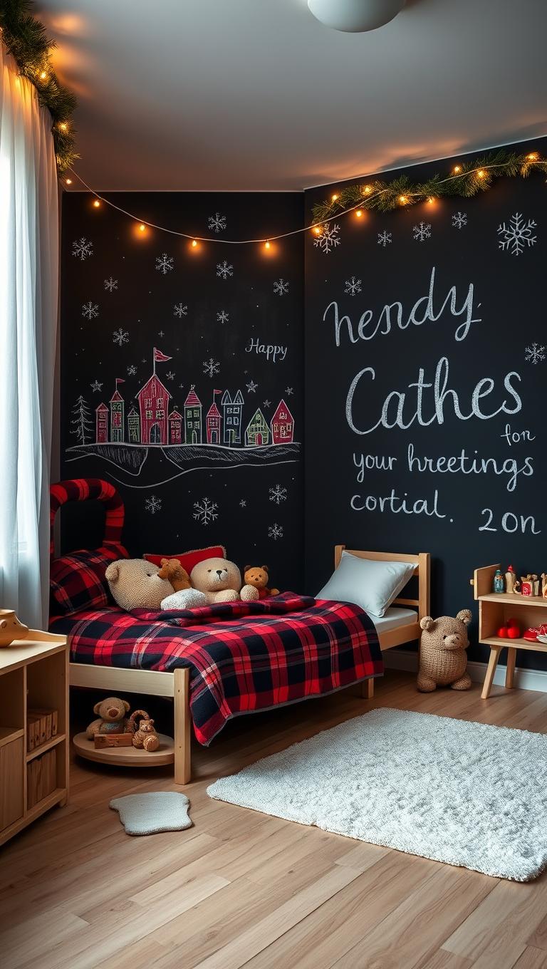 31. Chalkboard Wall for Holiday Messages