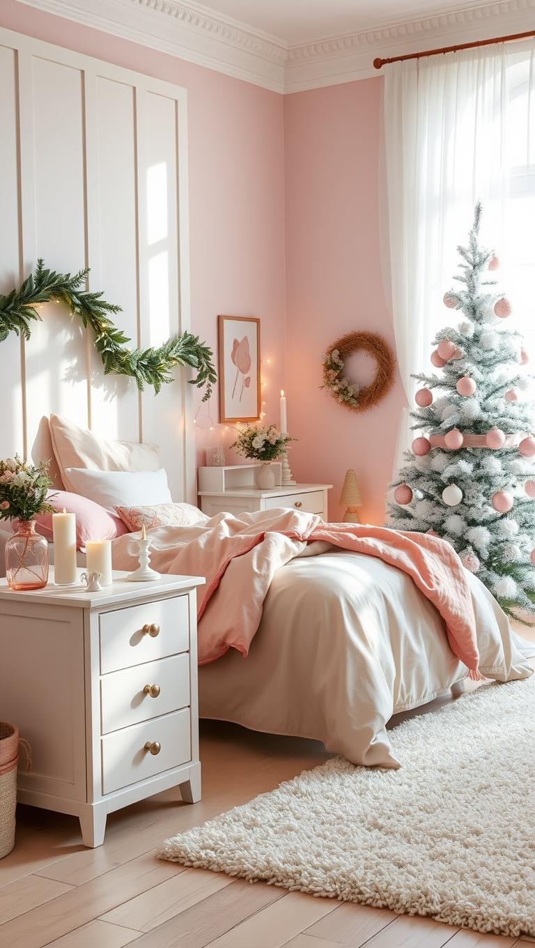 31. Greenery with Pink Accents