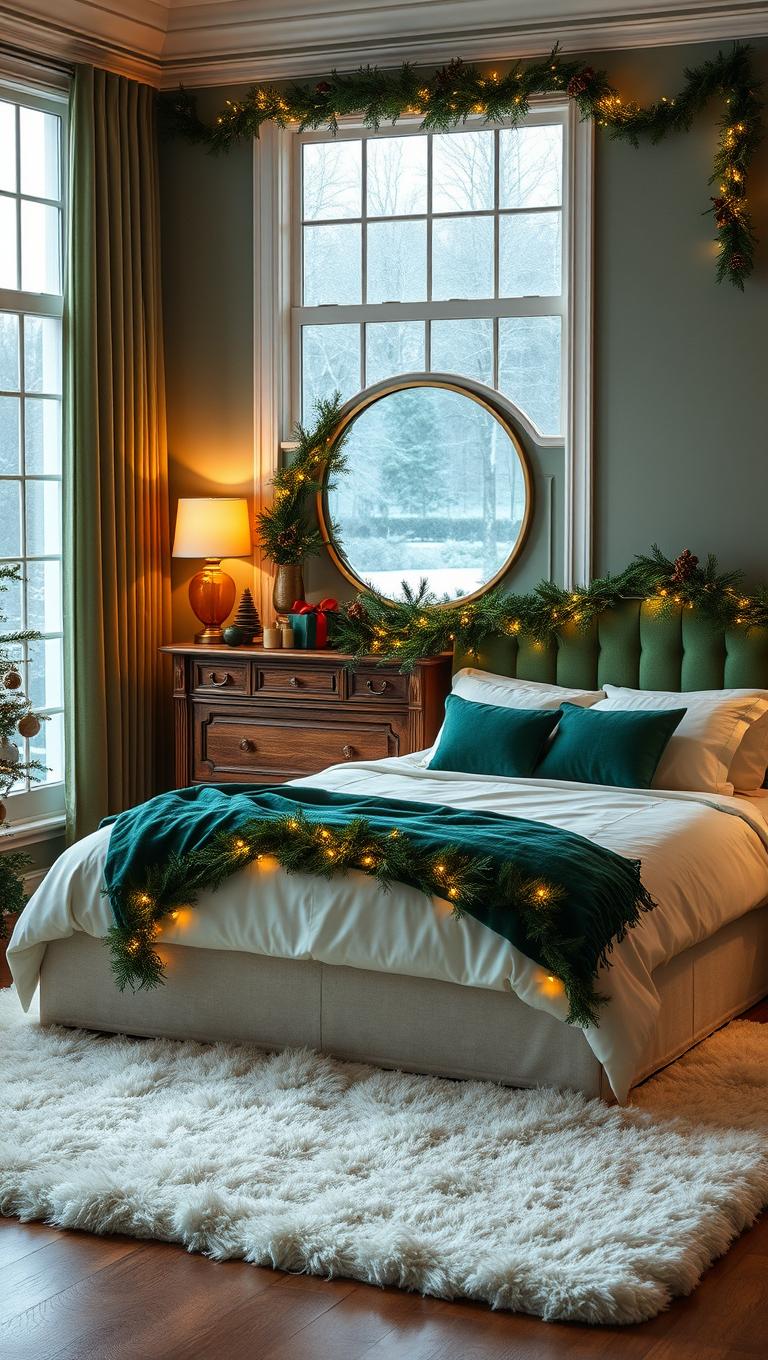 32. Evergreen garlands on chosen furniture