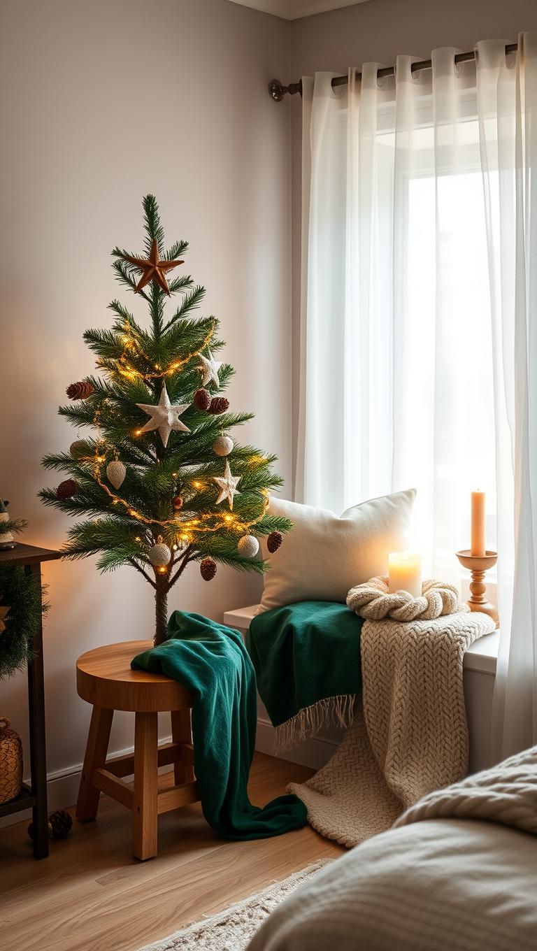 32. Mini Christmas tree in a corner