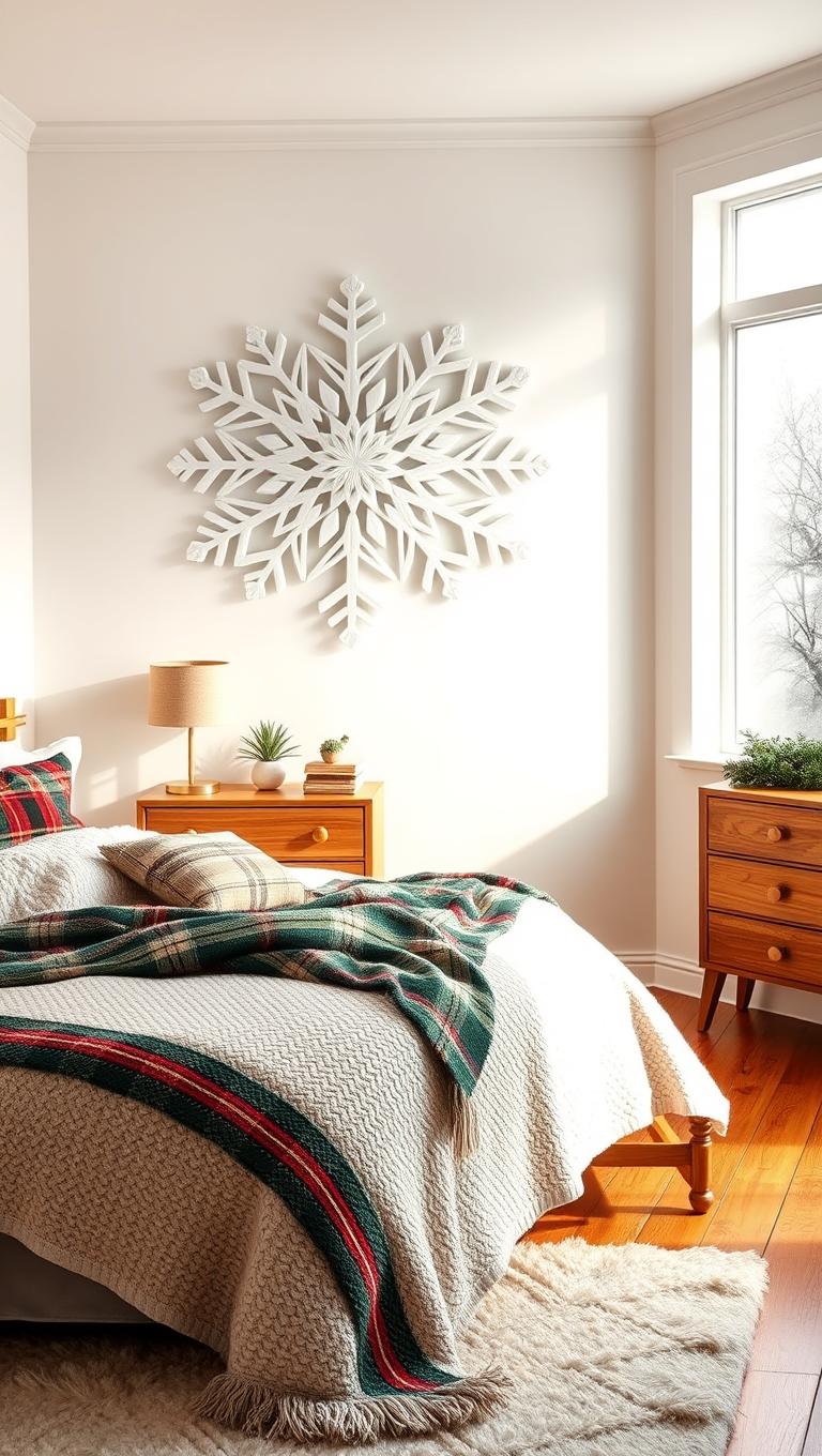 33. DIY Snowflake Wall Art