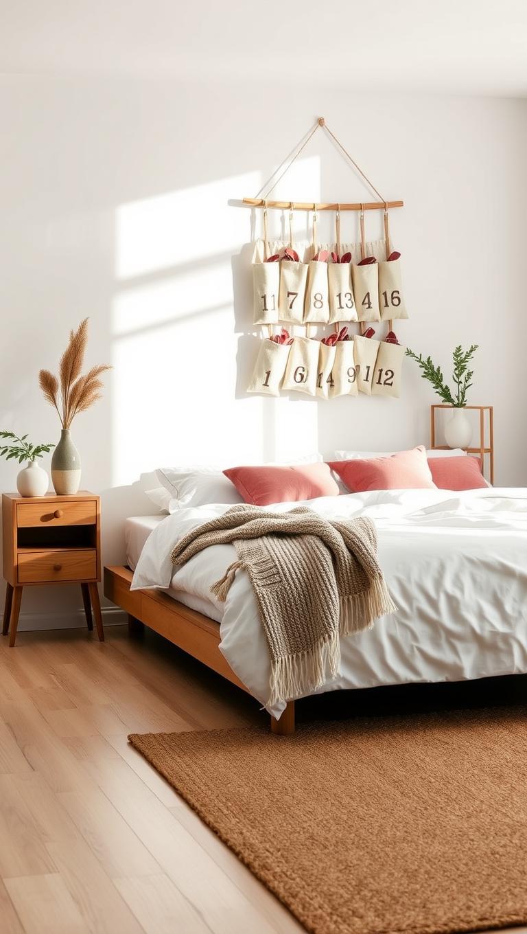 33. DIY advent calendar on the wall