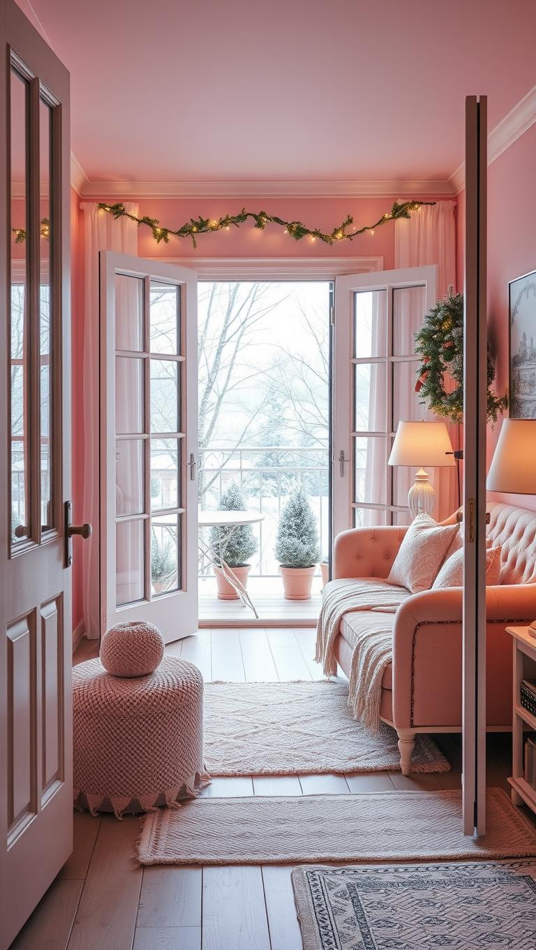 33. Pink and White Balcony or Exterior Access