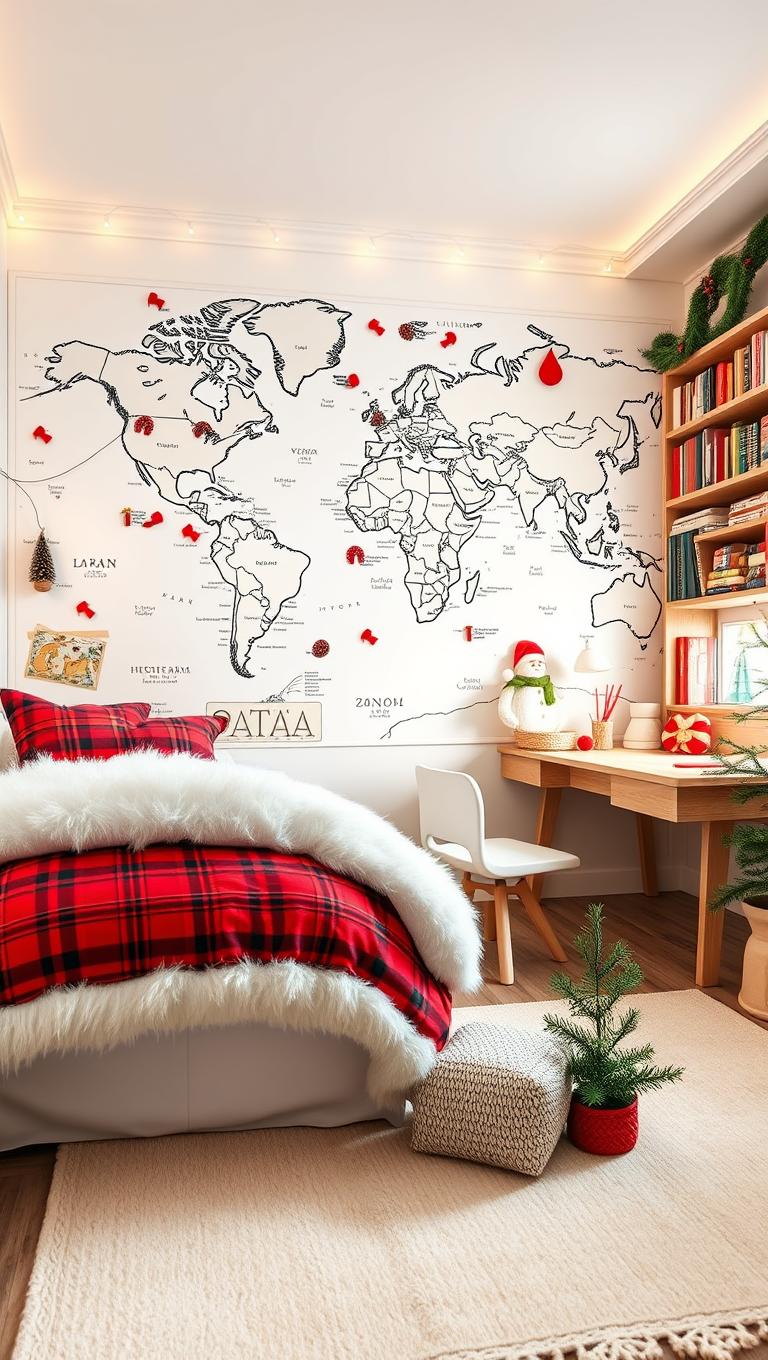35. Santa Map Wall Markers