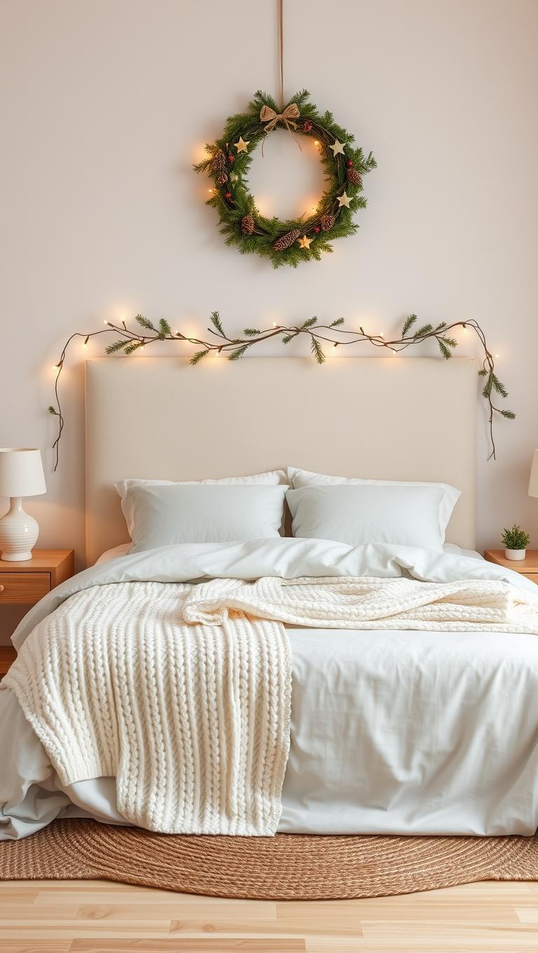 35. Wreath over the headboard
