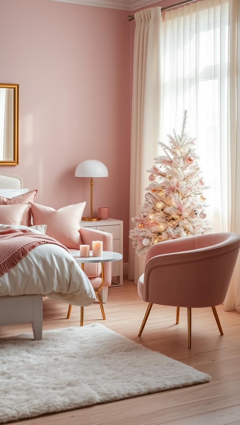 36. Pink Christmas Tree in a Corner
