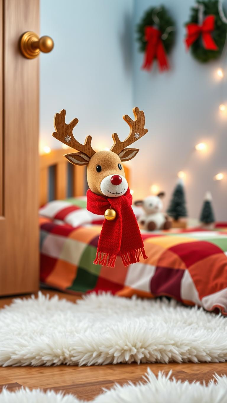 36. Reindeer Themed Door Knob Hanger