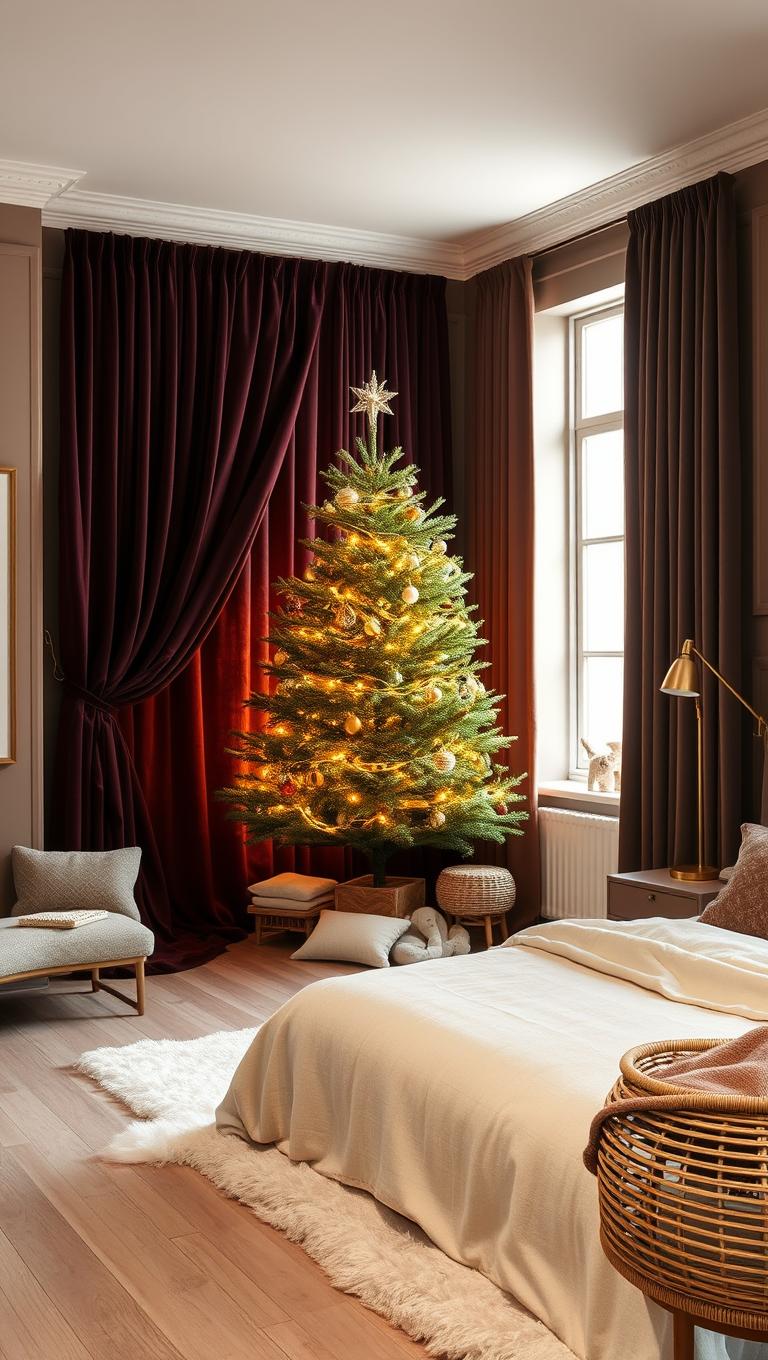 39. Hidden corner nook tree behind drapes