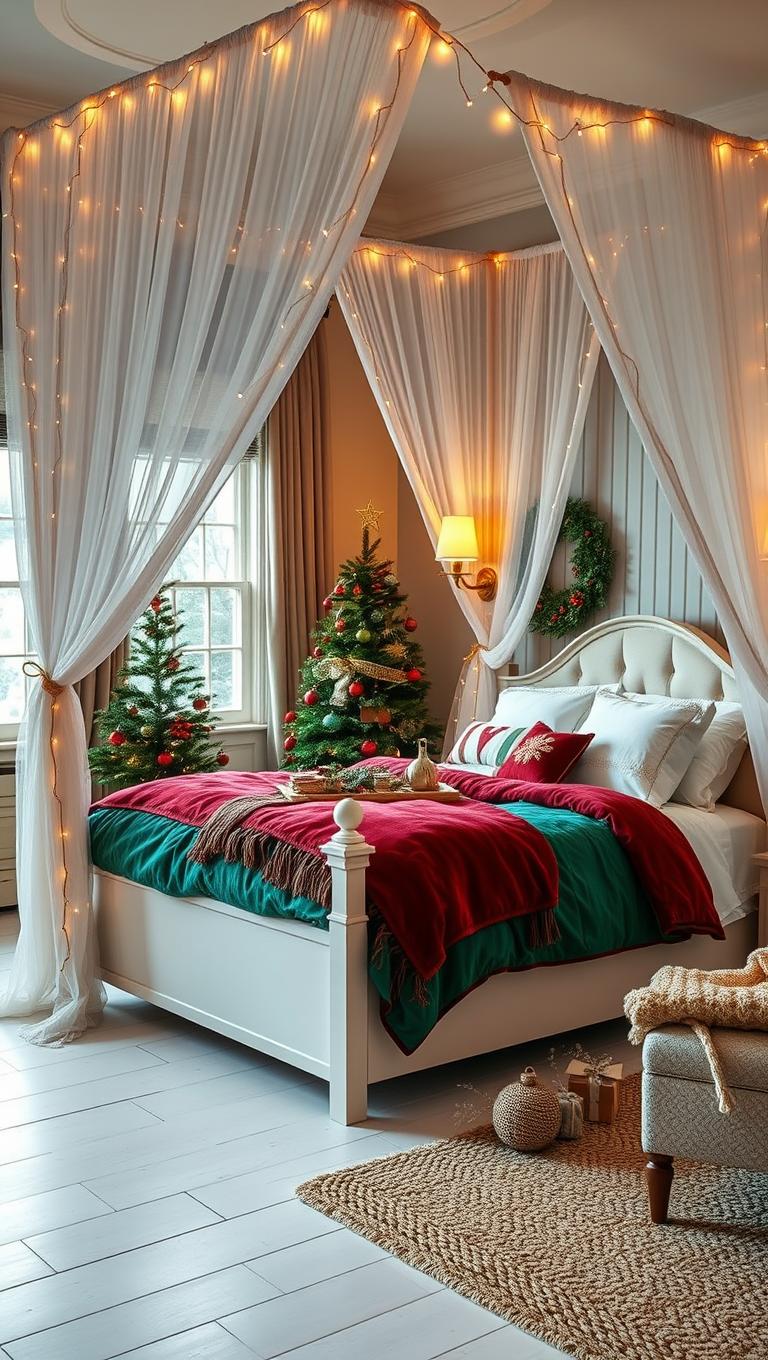4. Canopy Bed with Fairy Lights