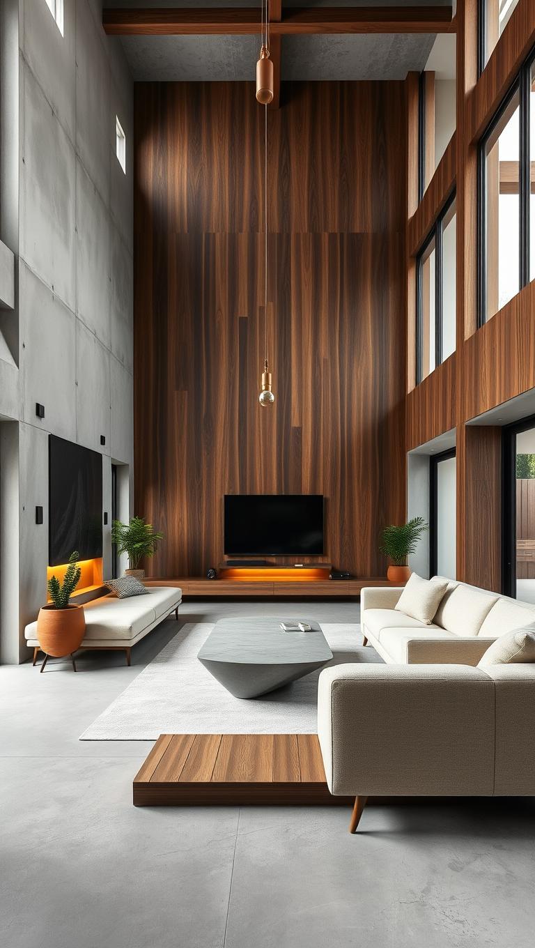 4. Concrete and Wood Duo