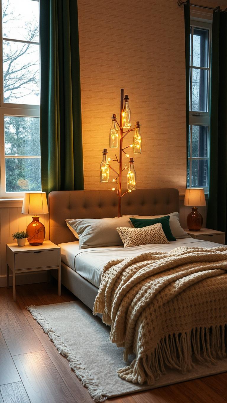 6. String light bottle tree