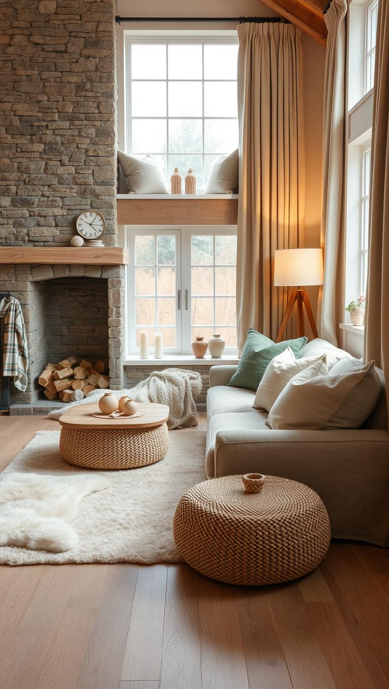 7. Layered Textiles for Cozy Vibe