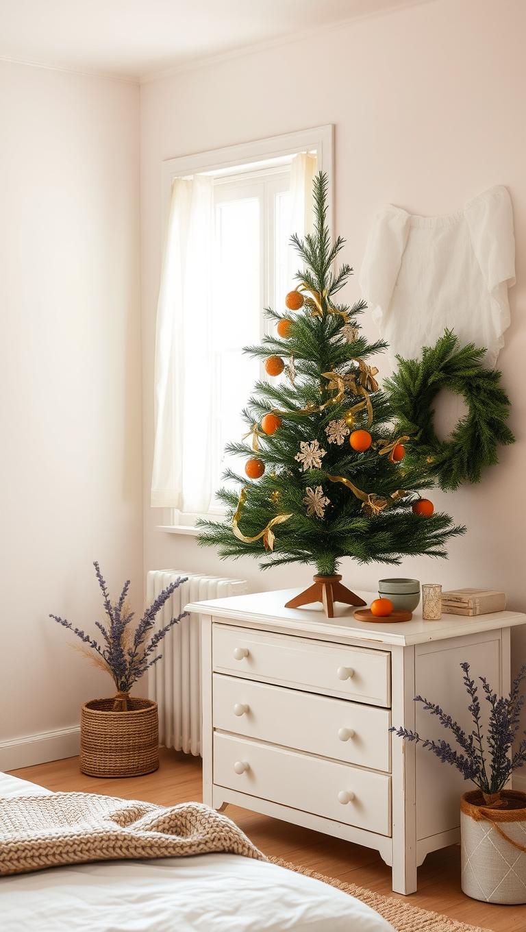 8. Mini Christmas tree on dresser
