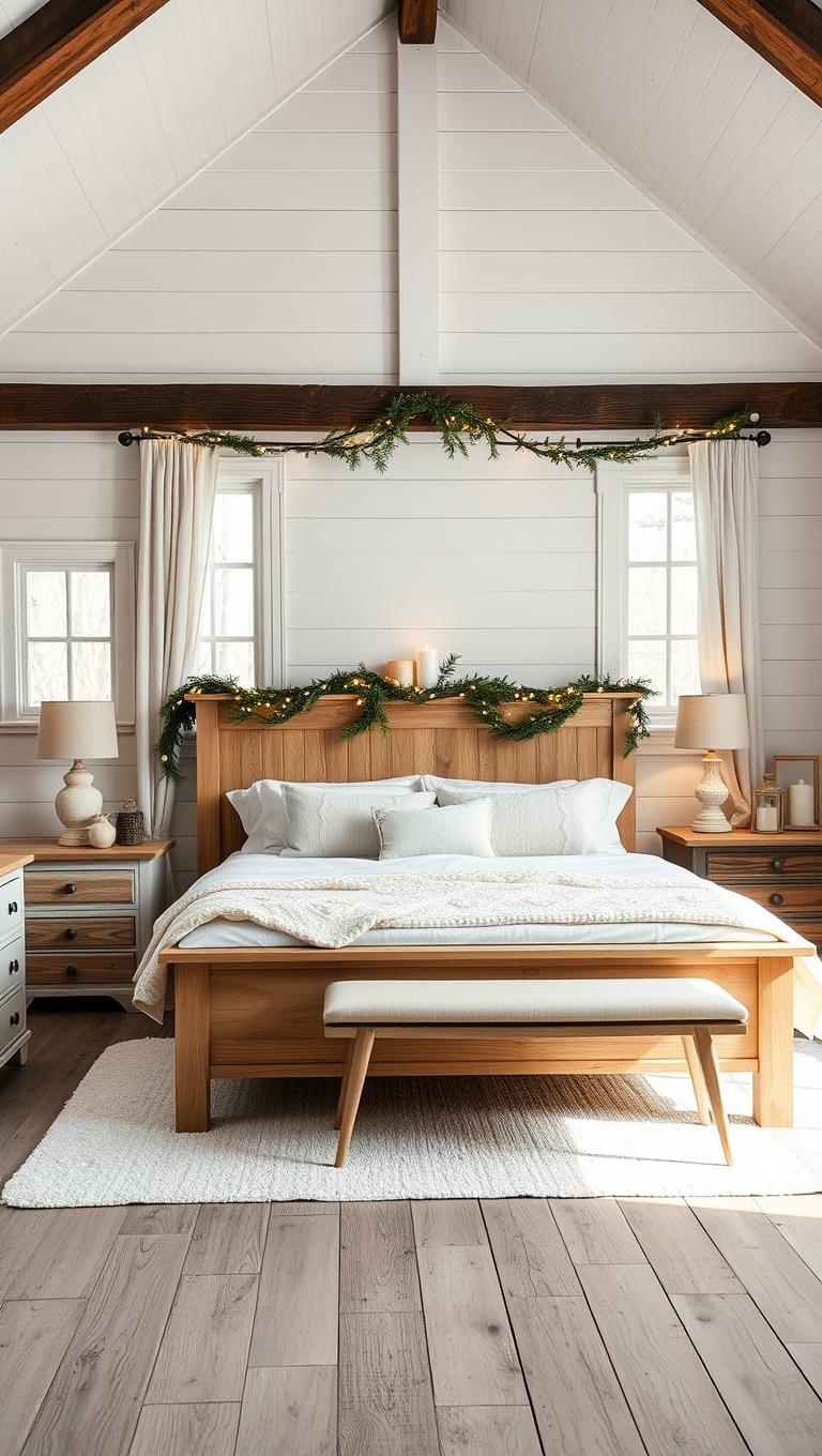 9. Winter White Palette with Natural Wood