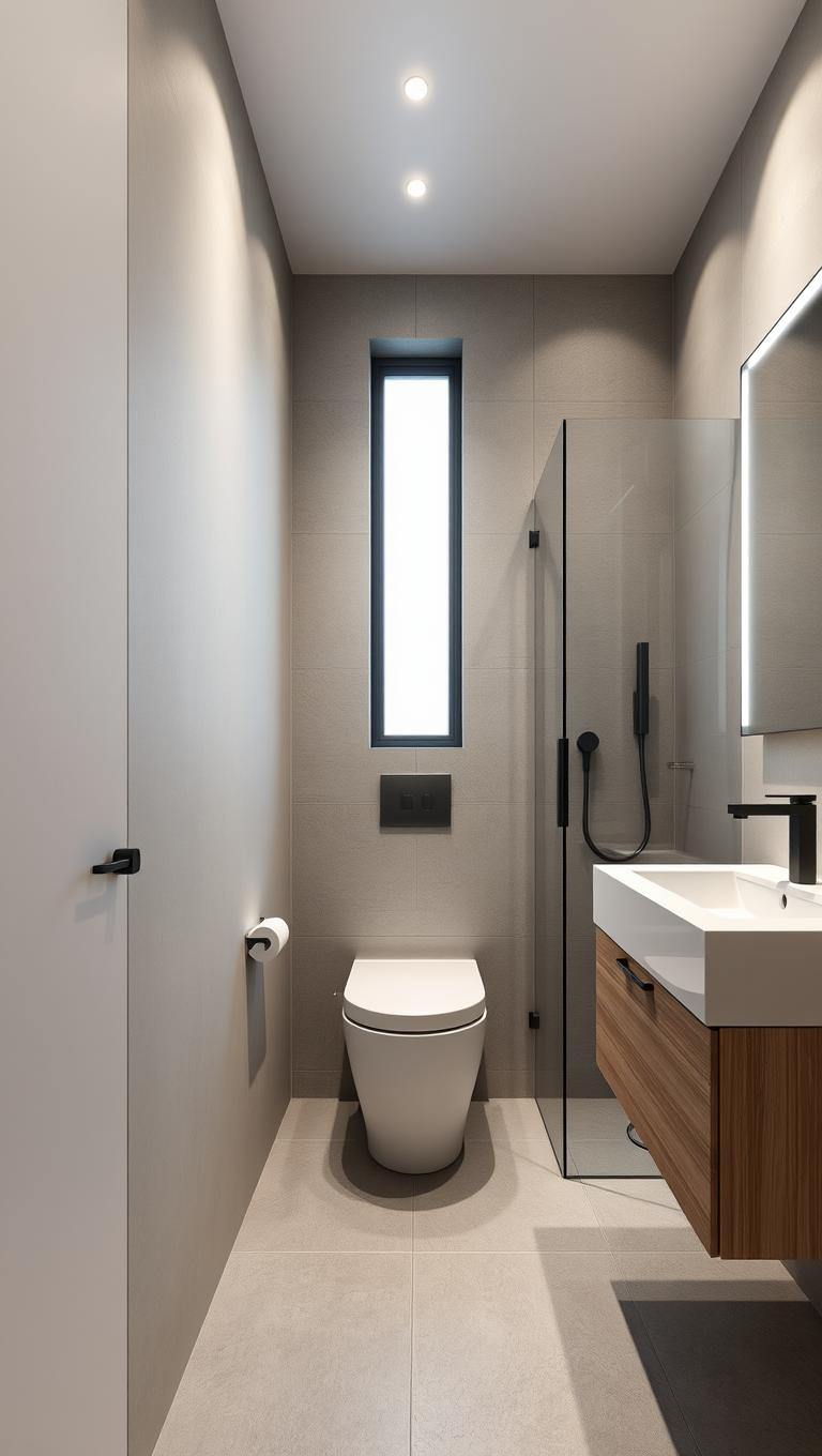 10. Concealed dual flush toilet in wall