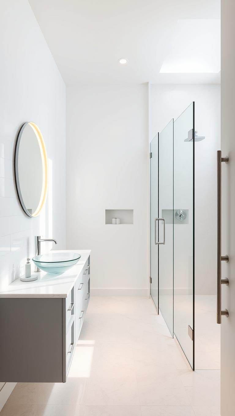 10. Light color palette with reflective surfaces